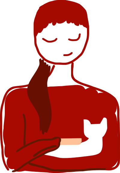 Girl with kitten clipart