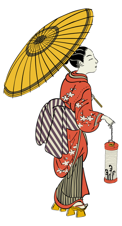 Girl with Lantern clipart