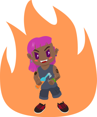 Girl with molotov clipart