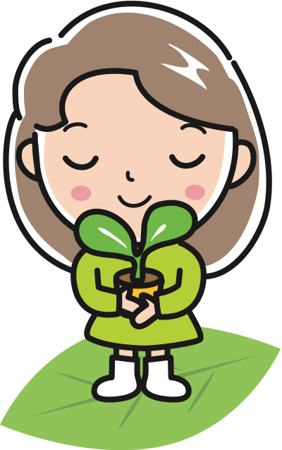 Girl with Plant (1 of 2) clipart