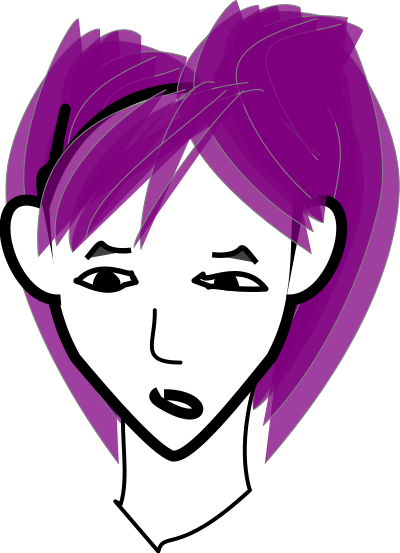 Girl with purple hair clipart