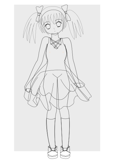 Girl with silver hair clipart