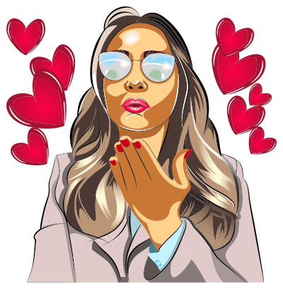 Girl With Sunglasses Blowing A Kiss clipart