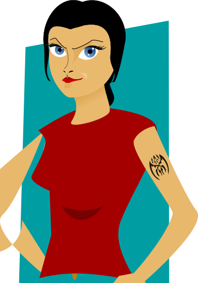 Girl with Tattoo clipart