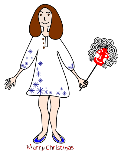Girl with the mask clipart