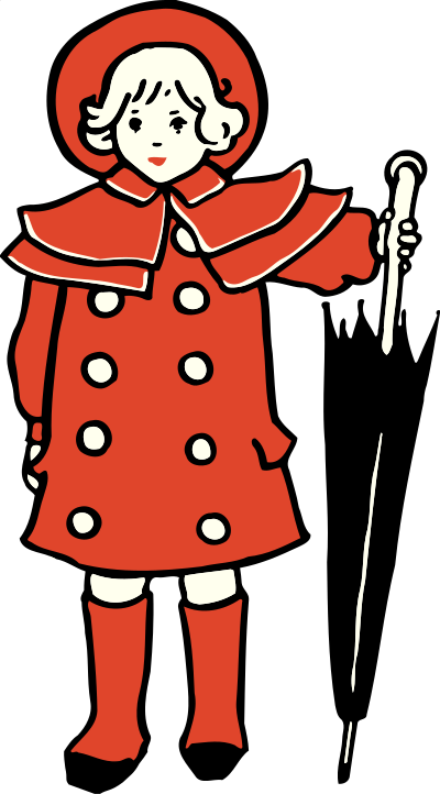 Girl with umbrella clipart