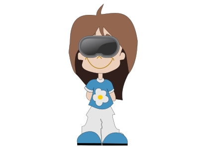 Girl with vr clipart
