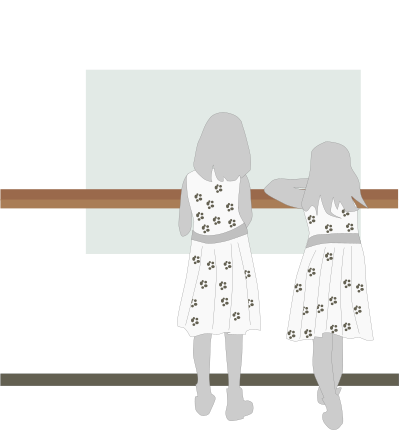 Girls in the museum clipart