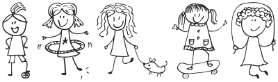 Girls Playing By Zizitom Line Art clipart