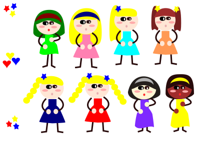 Girls-stickfigure clipart