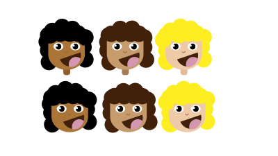 Girls with Curly Hair clipart