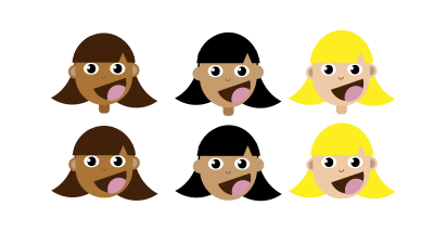 Girls with Straight Hair clipart