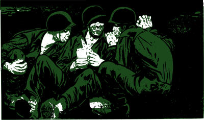 GIs in foxhole clipart