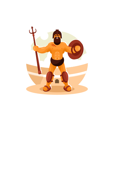 Gladiator in arena vector clipart