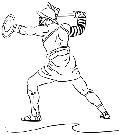 Gladiator Line Art clipart