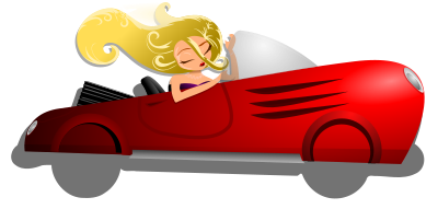 Glamorous Lady Driving clipart