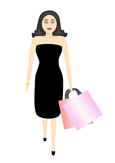Glamour girl shopping clipart