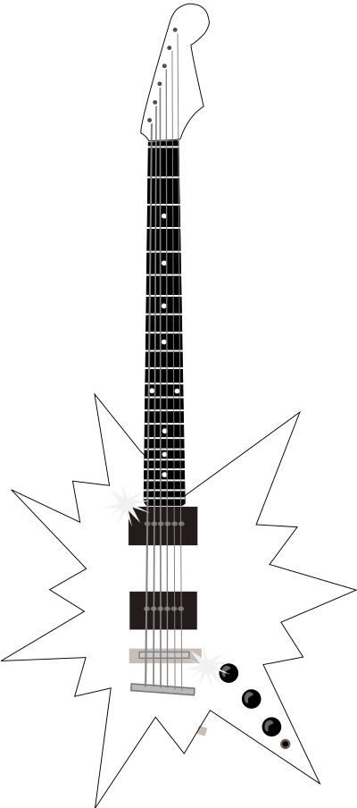Glamrock Star Guitar 1974 clipart