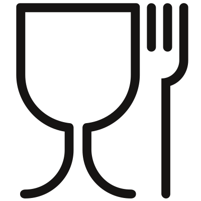 Glass and fork - non toxic material symbol clipart