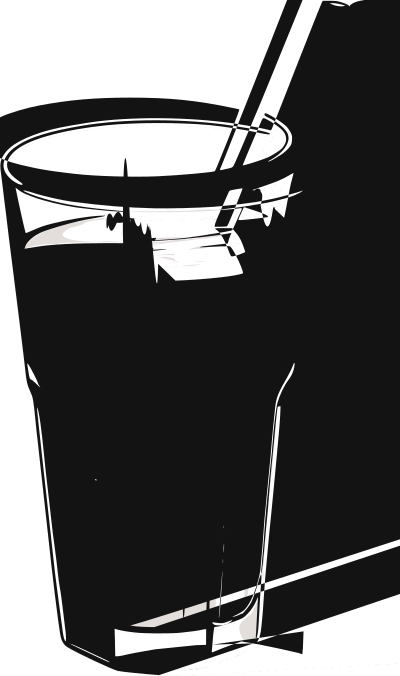Glass of milk with a straw clipart