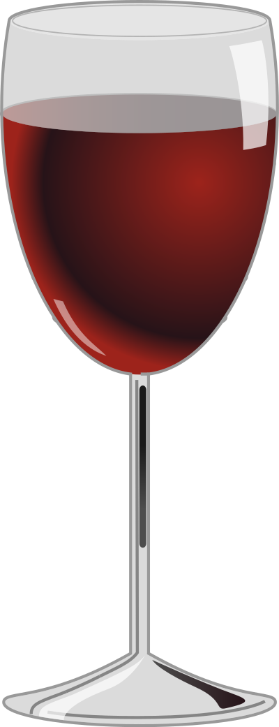 Glass of red wine clipart