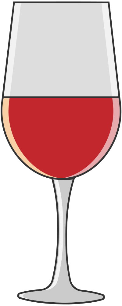 Glass of red wine clipart