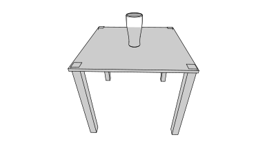 Glass on a table clipart