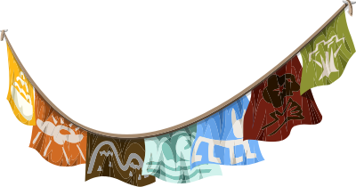 Glitch Flags on a String clipart