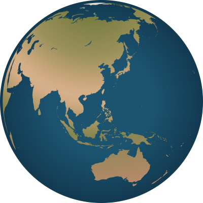 Globe facing Asia and Australia clipart