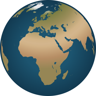 Globe facing Europe and Africa clipart
