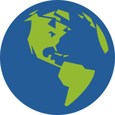 Globe Icon facing America clipart