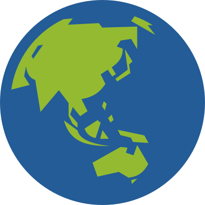 Globe Icon facing Asia and Australia clipart