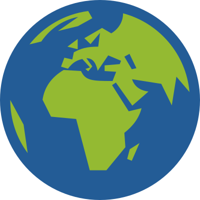 Globe Icon facing Europe and Africa clipart