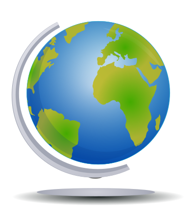 Globe on stand clipart