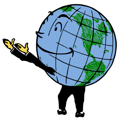 Globe Points Left - Colour Remix clipart