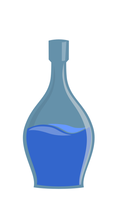 Glossy Bottle with Water or Vine clipart