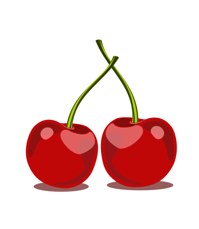 Glossy cherry fruit red remix clipart