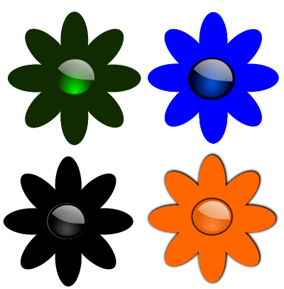 Glossy flowers 2 clipart