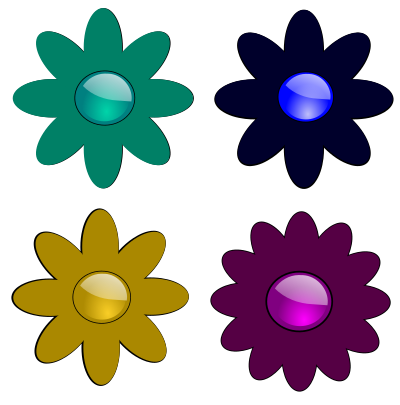 Glossy flowers 3 clipart