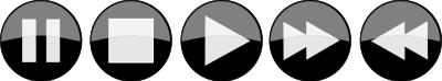 Glossy media player buttons - Inverted clipart