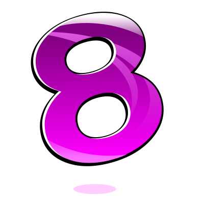 Glossy Number : Eight clipart