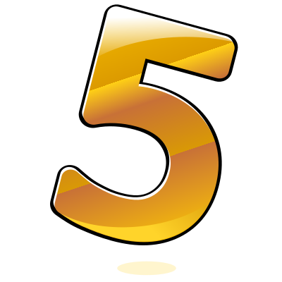 Glossy Number : Five clipart