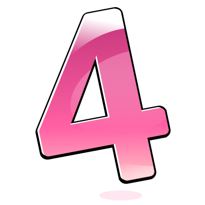 Glossy Number : Four clipart