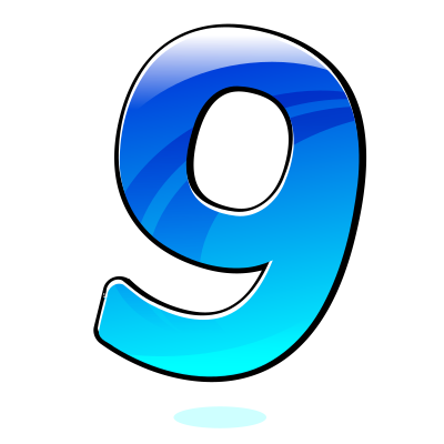 Glossy Number : Nine clipart