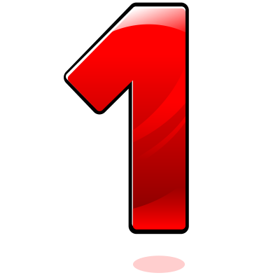 Glossy Number : One clipart