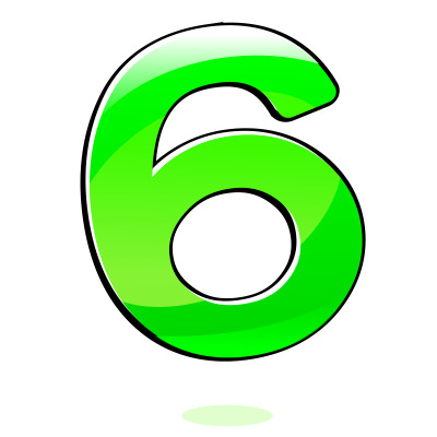 Glossy Number : Six clipart