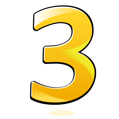 Glossy Number : Three clipart