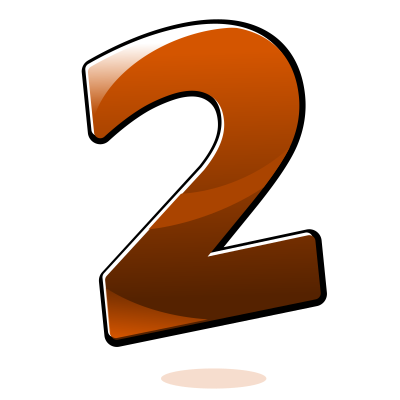 Glossy Number : Two clipart