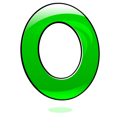 Glossy Number : Zero clipart