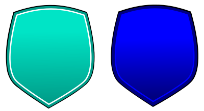 Glossy shields 3 clipart